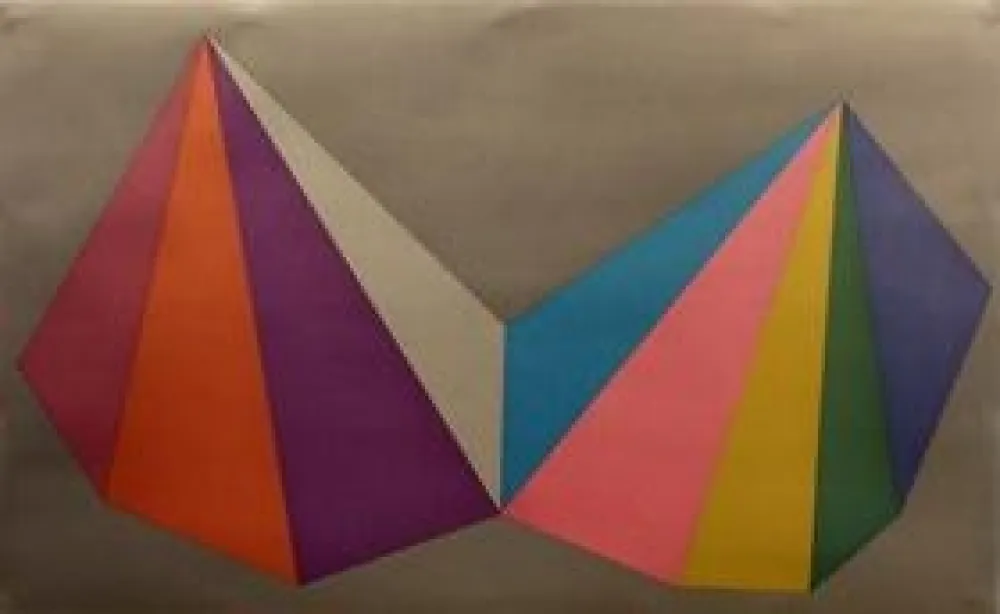 Screenprint Lewitt - Two Asymmetrical Pyramids