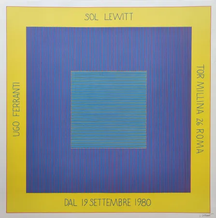 Screenprint Lewitt - „Ugo Ferranti – Sol Lewitt - Tor millina 26 Roma – Dal 19 settembre 1980“.