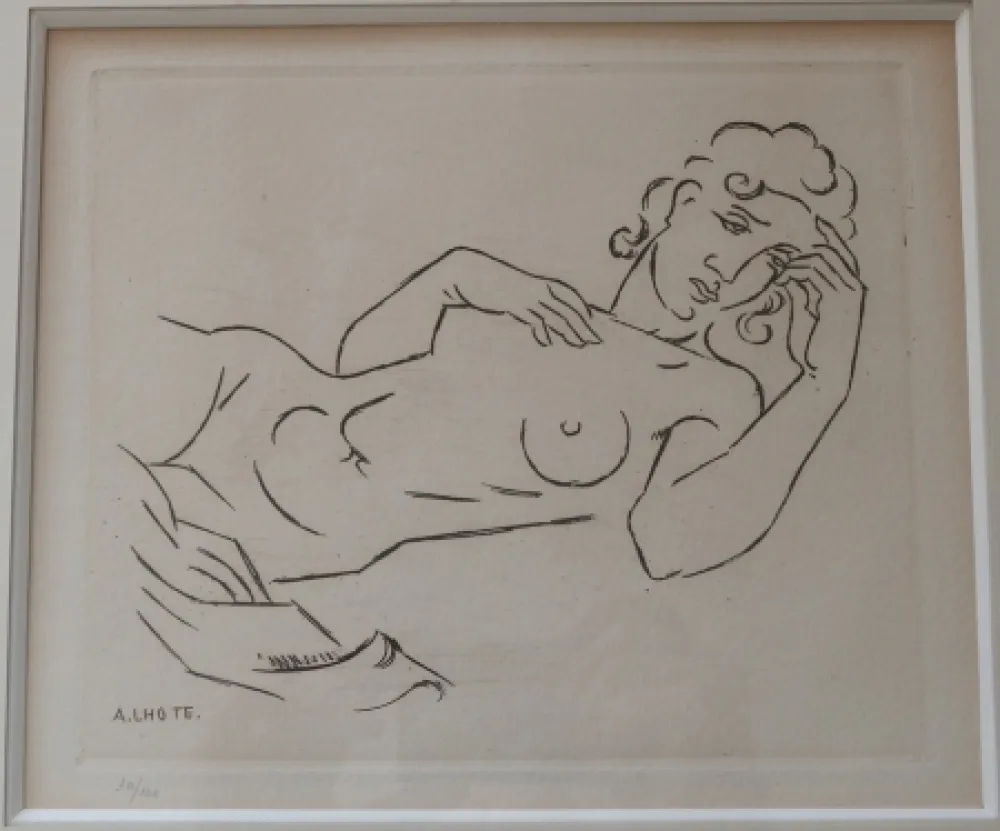 Etching Lhote - Femme allongée