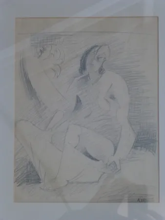 No Technical Lhote - Femme nue assise au palmier 
