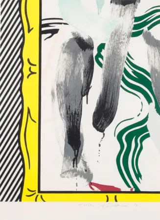 Lithograph Lichtenstein - Against apartheid