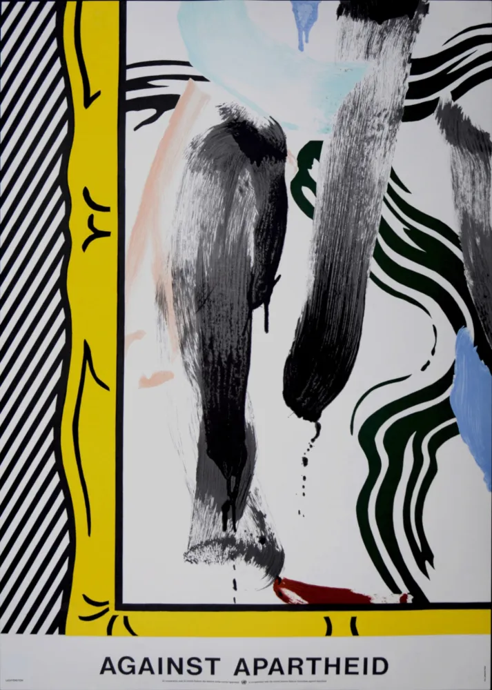 Lithograph Lichtenstein - Against Apartheid, 1983 - Scarce first printing!