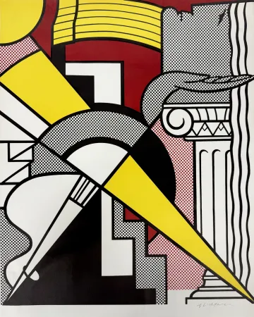 Lithograph Lichtenstein - Arrow and Column