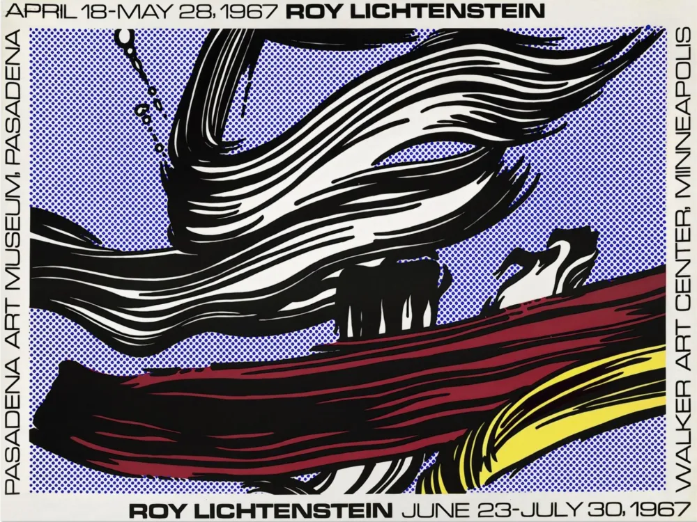 Screenprint Lichtenstein - Brushstroke Pasadena