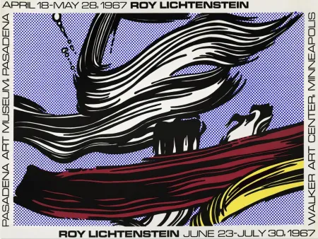 Screenprint Lichtenstein - Brushstroke Pasadena