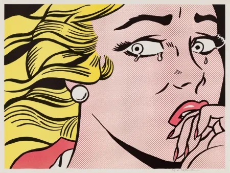 Lithograph Lichtenstein - Crying Girl