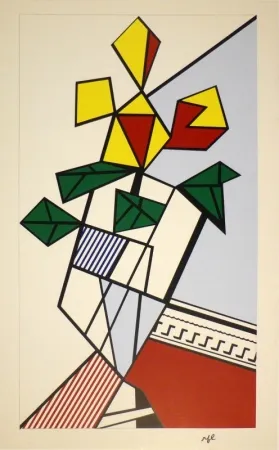 Screenprint Lichtenstein - Flowers