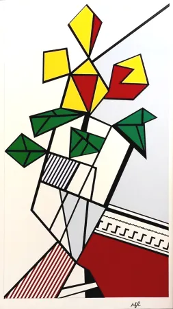 Screenprint Lichtenstein - Flowers