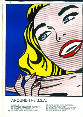 Lithograph Lichtenstein - Girl,