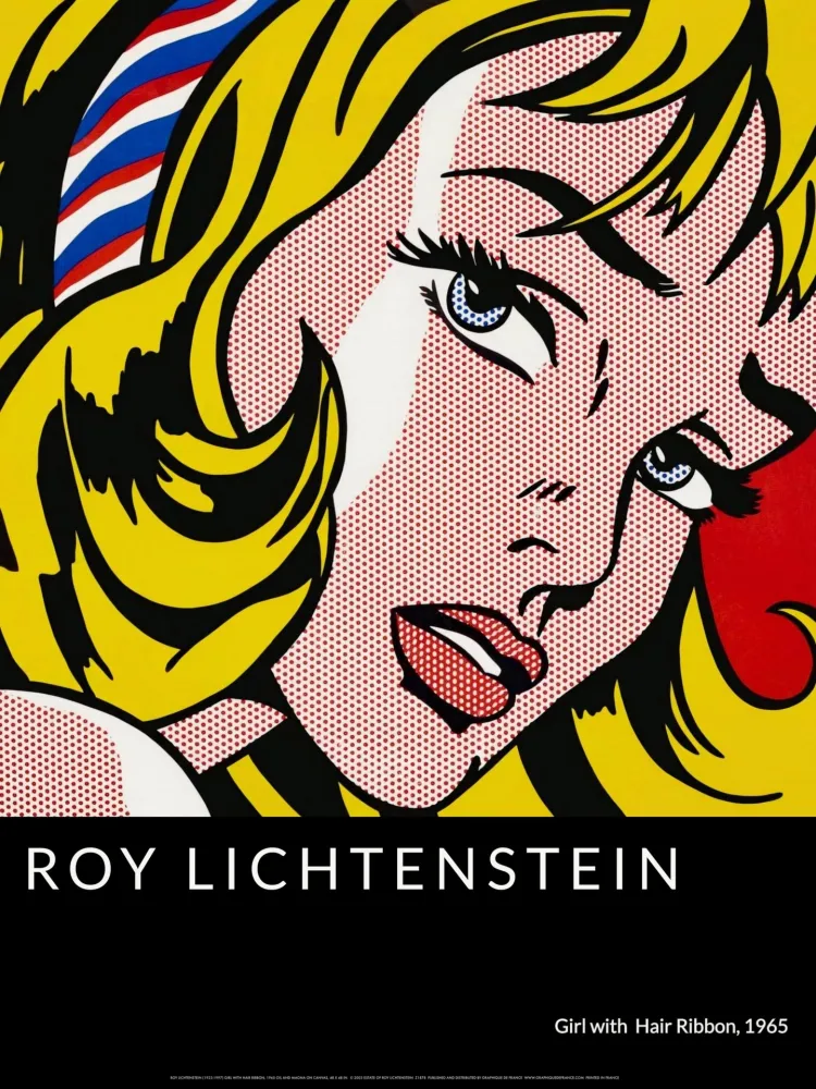 Screenprint Lichtenstein - Girl with Hair Ribbon