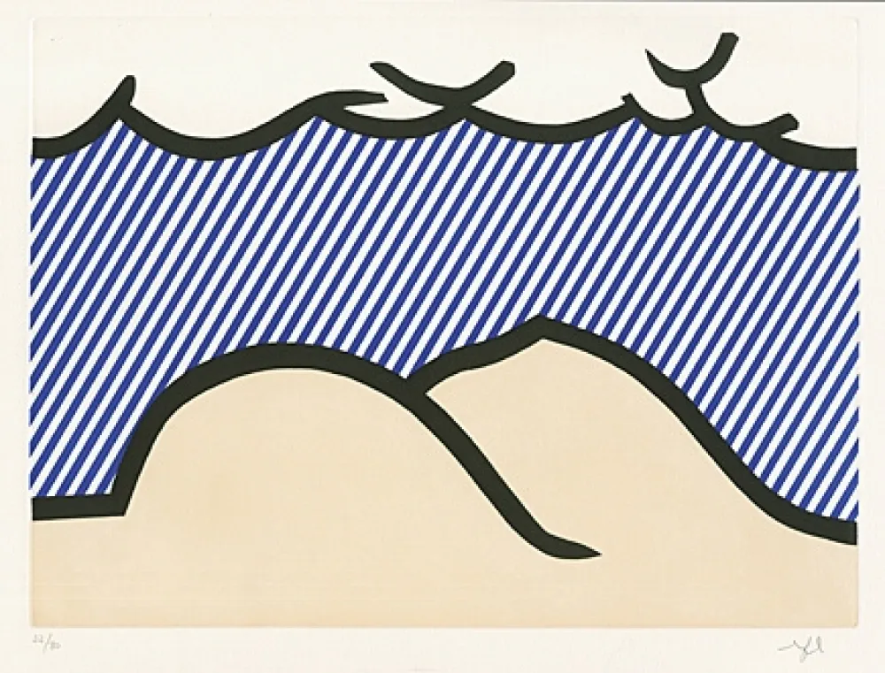 Etching And Aquatint Lichtenstein - Illustration for “De Denver au Montana, Départ 27 Mai 1972“ (I)