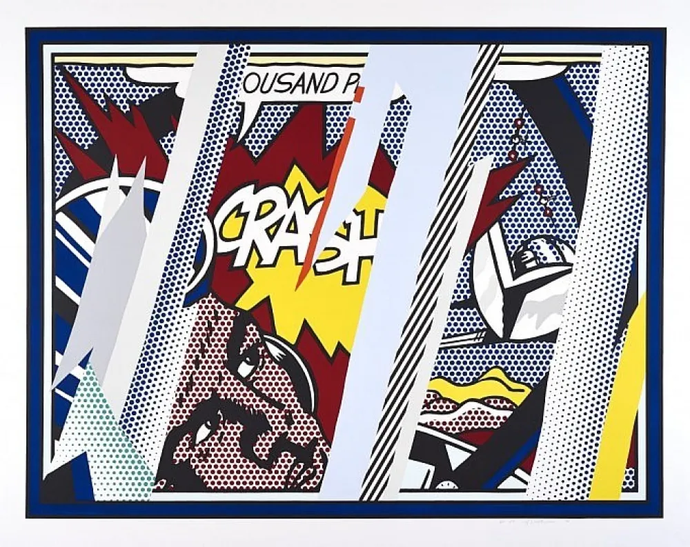 Screenprint Lichtenstein - Reflections on Crash