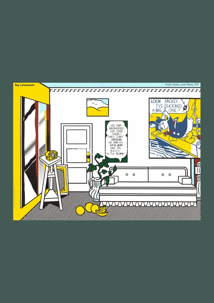 Lithograph Lichtenstein - Roy Lichtenstein: 'Artist's Studio - Look Mickey' 1982 Offset-lithograph