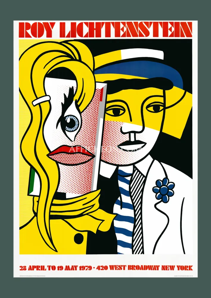 Lithograph Lichtenstein - Roy Lichtenstein: 'Stepping Out' 1979 Offset-lithograph