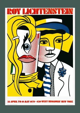 Lithograph Lichtenstein - Roy Lichtenstein: 'Stepping Out' 1979 Offset-lithograph