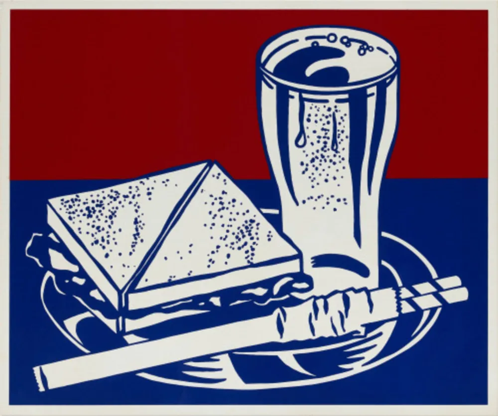 Screenprint Lichtenstein - Sandwich and Soda