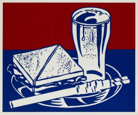 Screenprint Lichtenstein - Sandwich and Soda