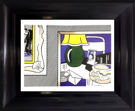 Offset Lichtenstein - Two paintings: Green Lamp 1984