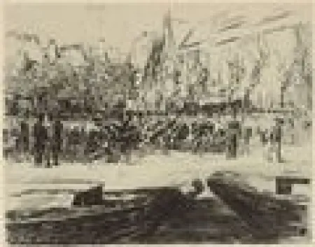 Etching Liebermann - Rindermarkt in Leiden