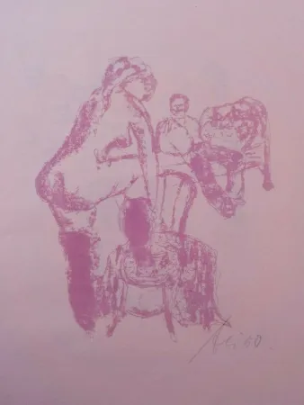 No Technical Liebig - Acht Lithographien zu dem Roman Der Favorit von Guy de Maupassant (8 signed original large folio lithographs by Artur Liebig, based on 