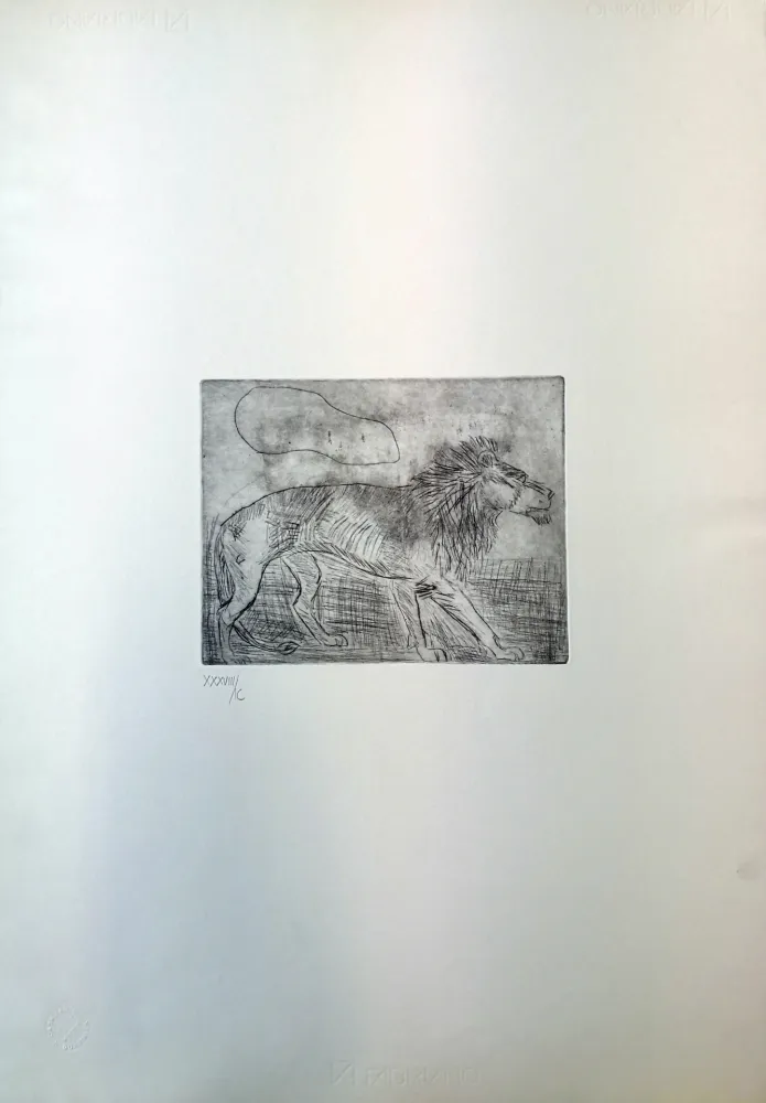 Drypoint Ligabue - Leone