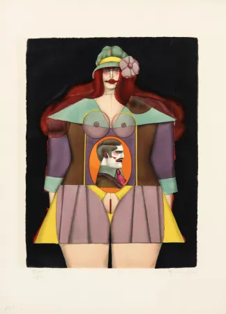 Lithograph Lindner - Amazone