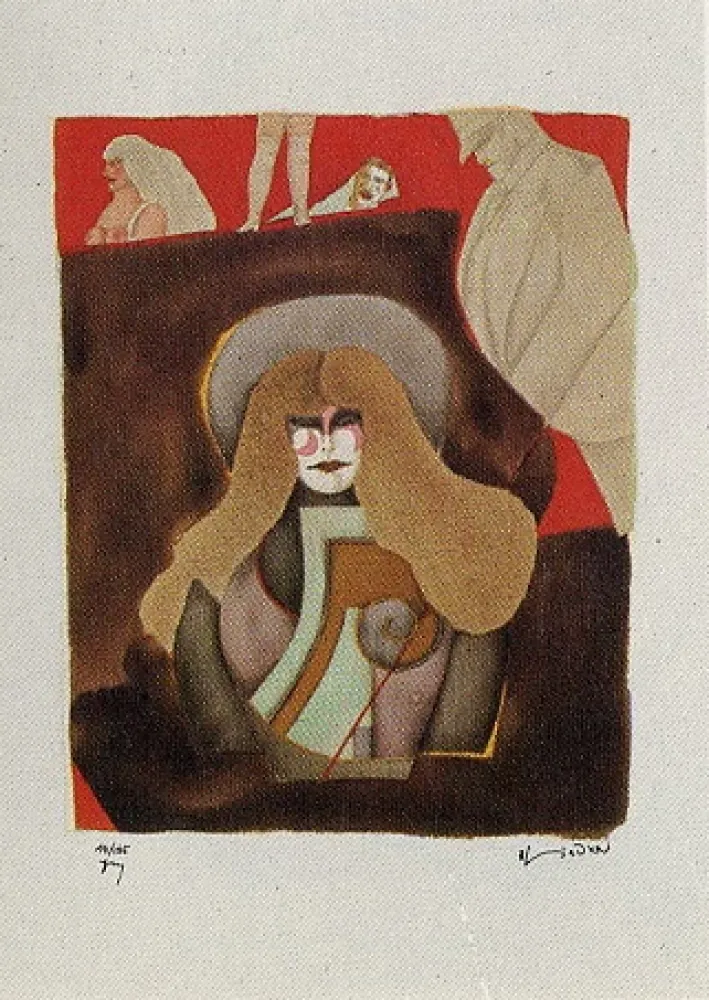 Lithograph Lindner - Blonde