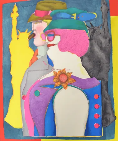 Lithograph Lindner - Our of towners