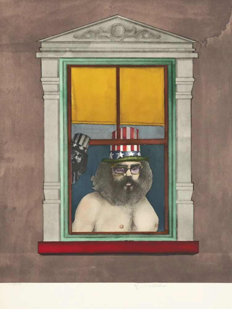 Lithograph Lindner - Poet