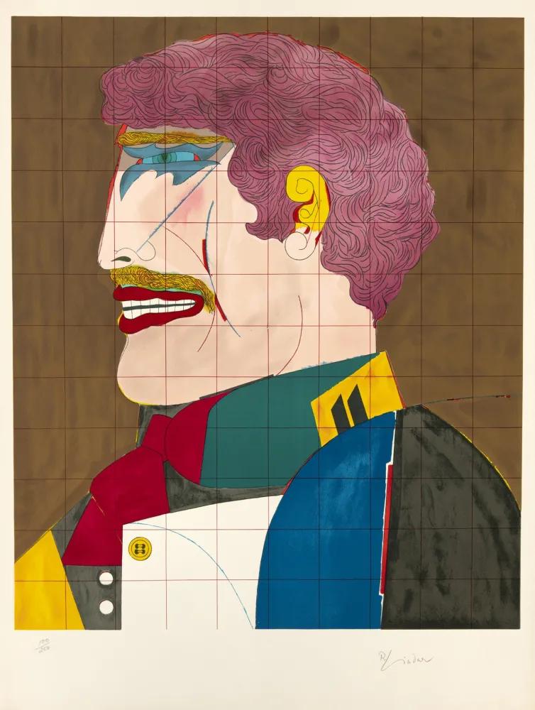 Lithograph Lindner - Profile