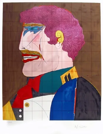 Lithograph Lindner - Profile