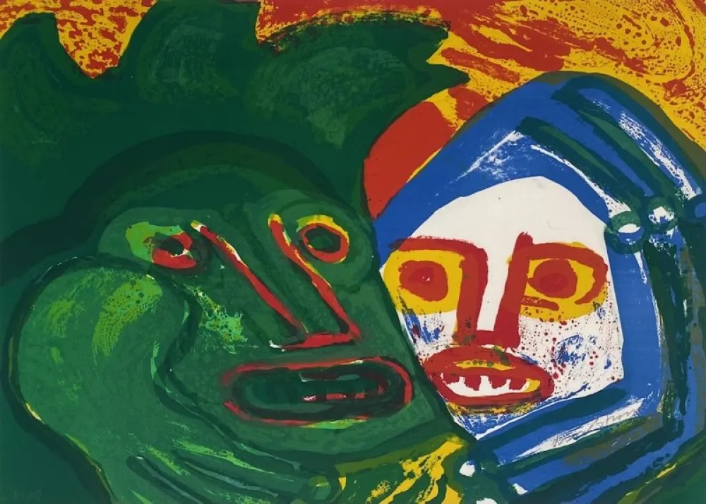 Lithograph Lindstrom - Amis 