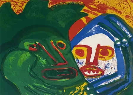 Lithograph Lindstrom - Amis 