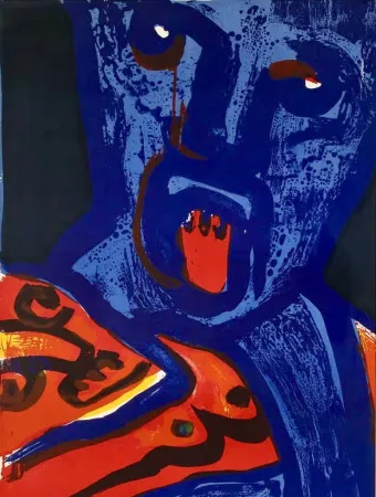 Lithograph Lindstrom - Cry
