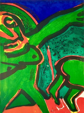 Lithograph Lindstrom -  Femme Verte - E.A. III/X