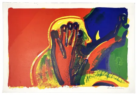 Lithograph Lindstrom - Le Cri