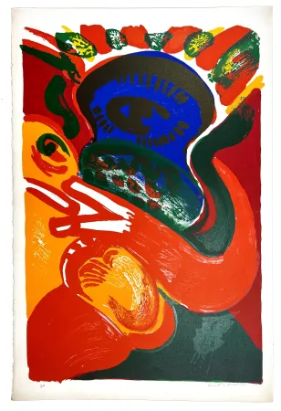 Lithograph Lindstrom - Oeil Bleue