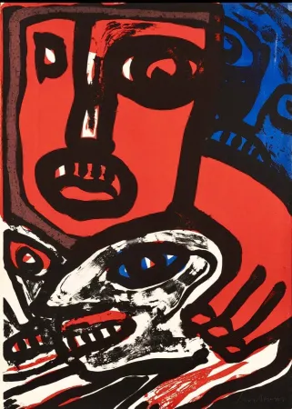 Lithograph Lindstrom - Personnage Rouge