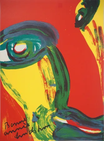 Lithograph Lindstrom - Portrait fauve