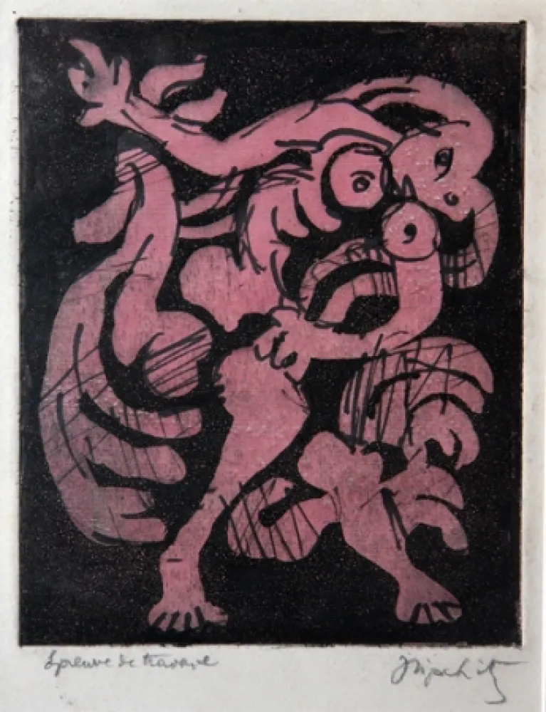 Aquatint Lipchitz - Danseuse et Coq (aka Femme et Coq)