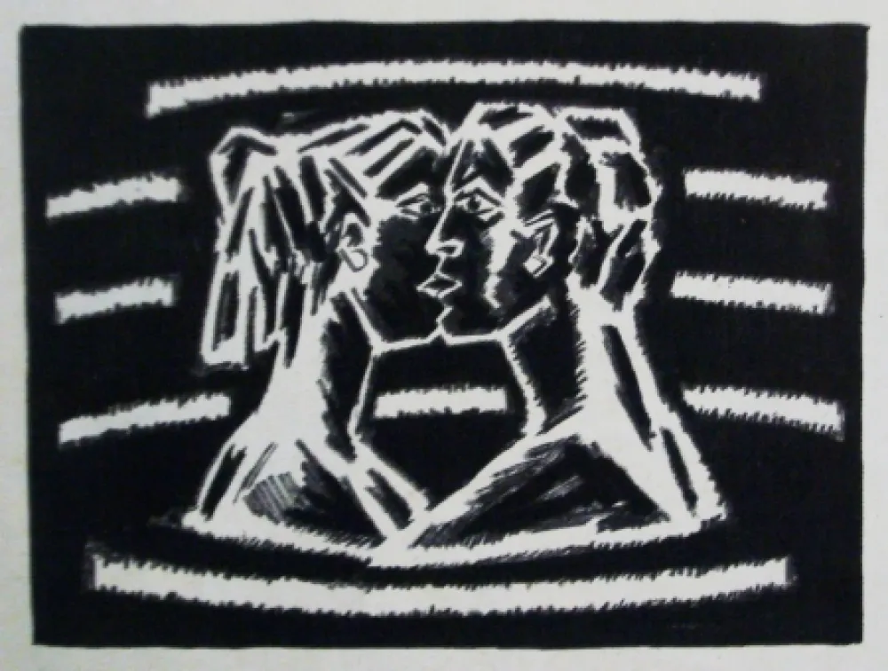 Lithograph Llimos - Bes a l'aigua