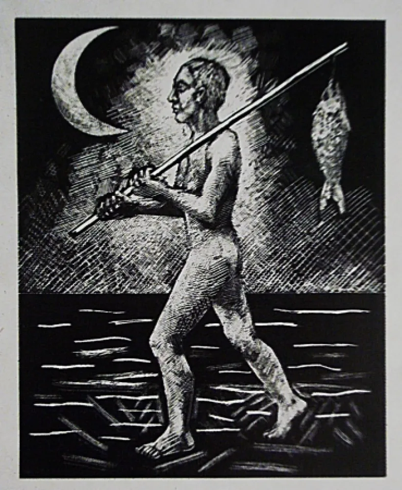 Lithograph Llimos - Pescador