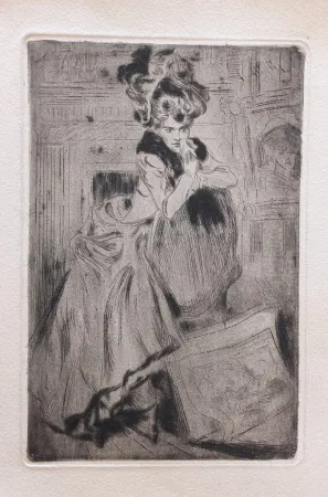 Drypoint Lobel-Riche - Elégante