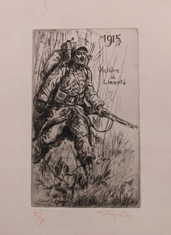 Etching Lobel-Riche - Victoire et Liberté