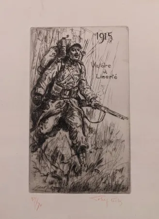 Etching Lobel-Riche - Victoire et Liberté