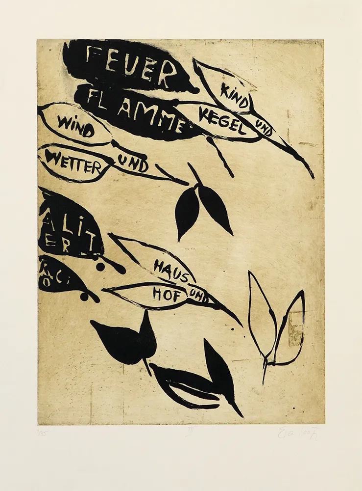 Etching And Aquatint Lootz - Talking Leaves III