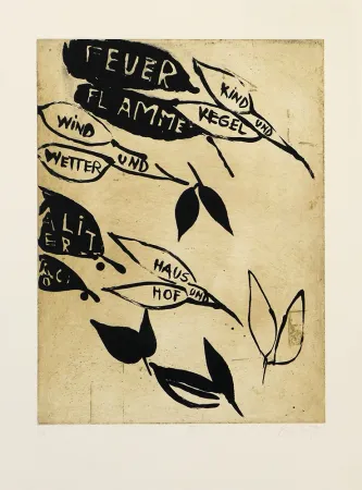 Etching And Aquatint Lootz - Talking Leaves III