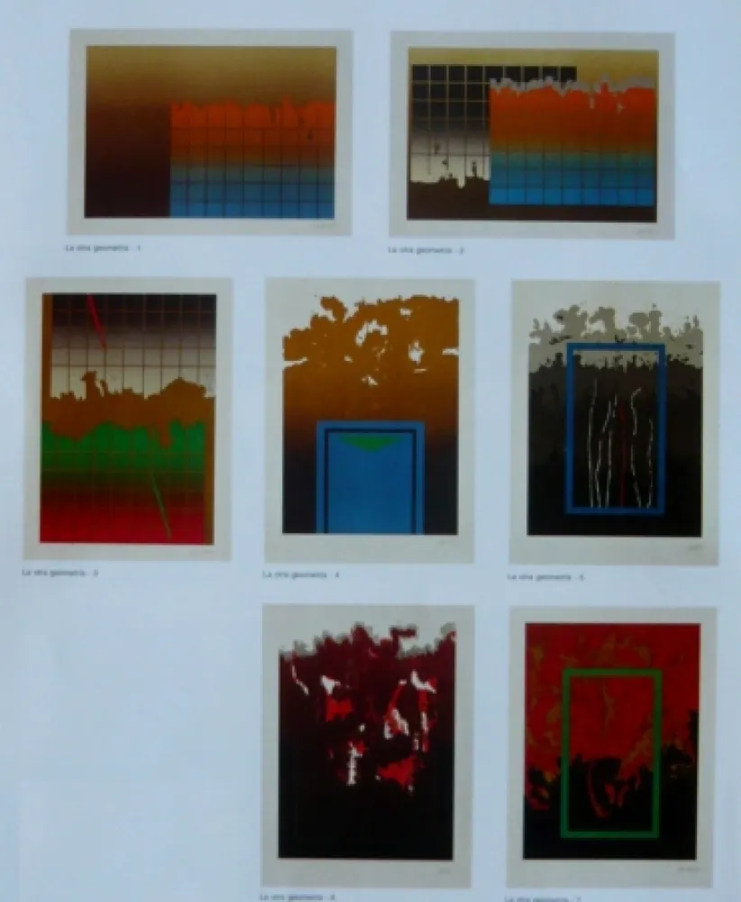 Lithograph Lopez Osornio - La otra geometria _ 7 lithographs