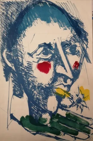 Lithograph Lorjou - Bal des Fols - invitation