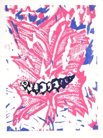 Woodcut Lorjou - La Chenille, 1965